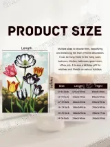 Variegated Tulip Floral Canvas Wall Art for Living Room Home Decor – view 7