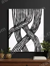 Abstract Line Intertwined Canvas Wall Art for Living Room Home Decor – view 3