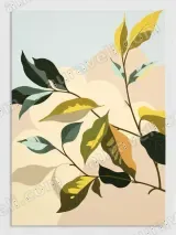 Minimalist Botanical Leaves Canvas Wall Art for Living Room Home Decor – view 3