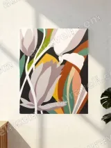 Modern Abstract Floral Canvas Wall Art for Living Room Home Decor