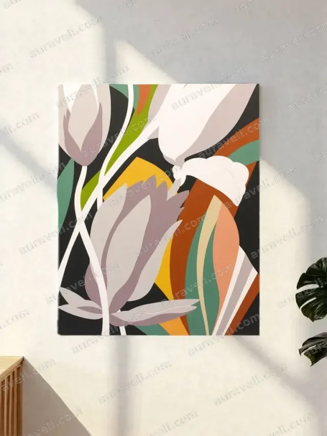 Modern Abstract Floral Canvas Wall Art for Living Room Home Decor — art print