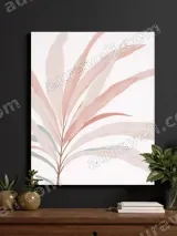 Pastel Botanical Leaf Canvas Wall Art for Living Room Bedroom Home Decor