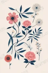 Floral Botanical Canvas Wall Art for Living Room Bedroom framed modern home decor