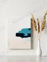 Abstract Blue Black Brushstroke Canvas Wall Art for Living Room Home Decor – view 4