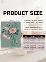 Pink Roses in Teal Vase Floral Canvas Wall Art for Home Decor – view 7