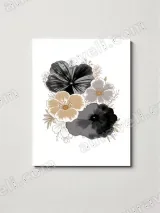 Black Beige Gray Floral Canvas Wall Art for Home Decor – view 3