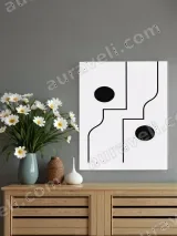 Minimalist Abstract Geometric Lines & Circles Canvas Wall Art for Home Decor – view 2