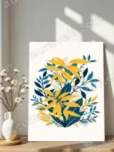 Vibrant Botanical Leaf Canvas Wall Art for Living Room Home Decor – view 4