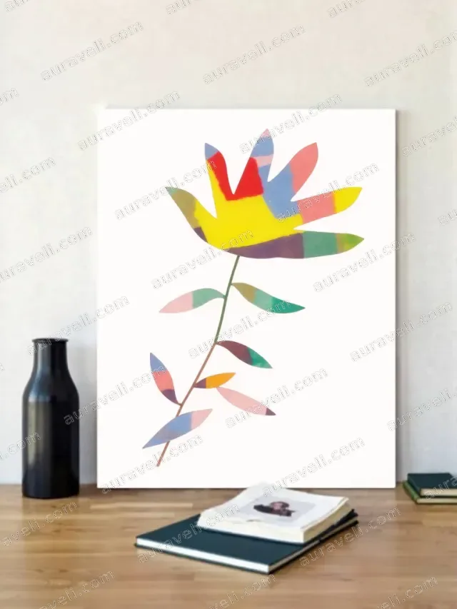 Colorful Abstract Floral Canvas Wall Art for Bedroom & Living Room Decor — art print