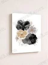 Black Beige Gray Floral Canvas Wall Art for Home Decor – view 4