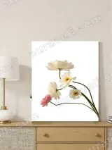 White & Pink Floral Canvas Wall Art for Living Room Bedroom Home Decor – view 4