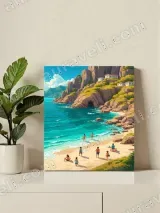 Vibrant Coastal Beach Canvas Wall Art for Living Room Decor – view 2