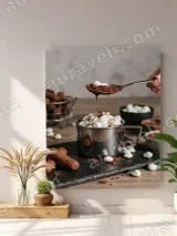 Hot Chocolate & Marshmallows Dessert Canvas Wall Art for Kitchen Decor – view 3