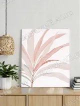 Pastel Botanical Leaf Canvas Wall Art for Living Room Bedroom Home Decor – view 2
