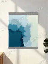 Abstract Blue Gradient Canvas Wall Art for Living Room & Bedroom Home Decor