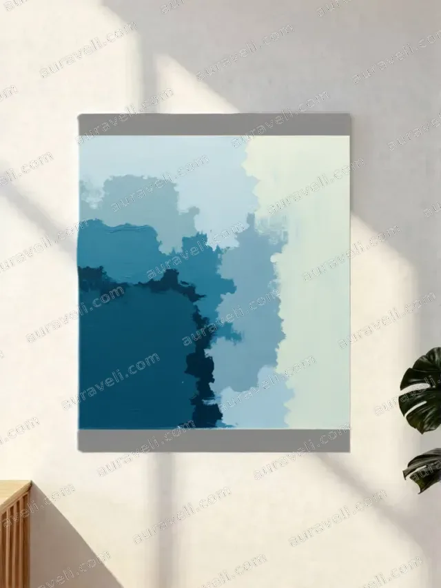 Abstract Blue Gradient Canvas Wall Art for Living Room & Bedroom Home Decor — art print