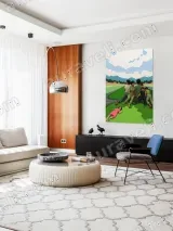 Family Scene Rural Landscape Canvas Wall Art for Living Room Home Decor – view 5