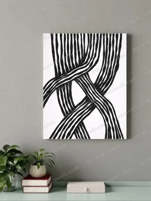 Abstract Line Intertwined Canvas Wall Art for Living Room Home Decor — art print