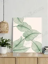 Tropical Leaf Line Art Canvas Wall Art for Living Room Home Decor – view 2