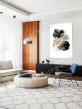 Black Beige Gray Floral Canvas Wall Art for Home Decor – view 5