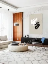 Abstract Black White Brushstroke Canvas Wall Art for Modern Home Decor – view 5