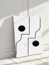 Minimalist Abstract Geometric Lines & Circles Canvas Wall Art for Home Decor – view 3