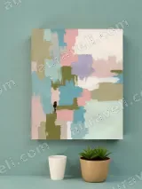 Abstract Pastel Color Block Canvas Wall Art for Living Room Home Decor – view 4