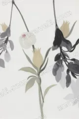 Minimalist Floral Botanical Canvas Wall Art for Living Room framed modern home decor