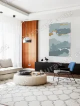 Abstract Blue & Gold Textured Canvas Wall Art for Living Room Home Decor – view 5