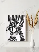 Abstract Striped Line Cross Canvas Wall Art for Living Room Home Decor – view 4