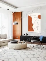 Abstract Terracotta Line Art Canvas Wall Art for Living Room Home Decor – view 5