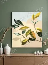 Minimalist Botanical Leaves Canvas Wall Art for Living Room Home Decor