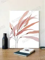 Abstract Blush Pink Botanical Leaves Canvas Wall Art for Living Room Bedroom Decor – view 2